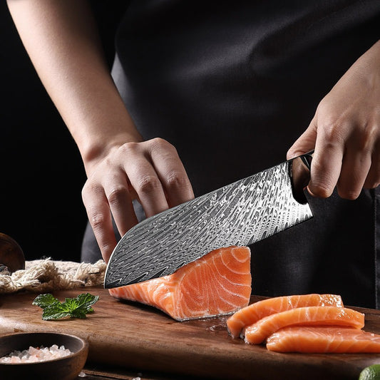 Hot Selling 67 Layers Damascus Steel Kitchen Chef santoku slicing bread cleaver butcher utility paring Knife Set eprolo
