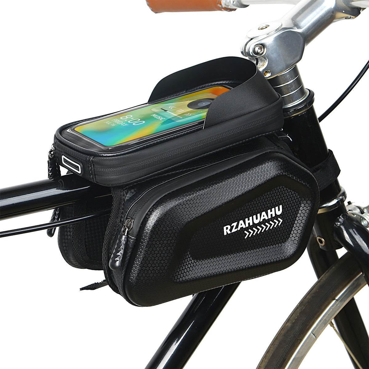 RZAHUAHU Hard Shell Mountain Bike Bicycle Bag Front Beam Bag Bicycle Bag Waterproof Upper Tube Bag Riding Portable Equipment eprolo