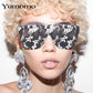 New Personality Python Pattern Lens Large Frame Sunglasses Trend Posing Mosaic Mosaic Sunglasses eprolo