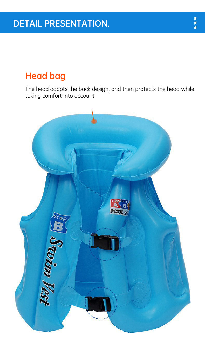 3-10 Age inflatable life vest Baby swimming jacket Buoyancy PVC floats kid swim life inflatable jacket eprolo