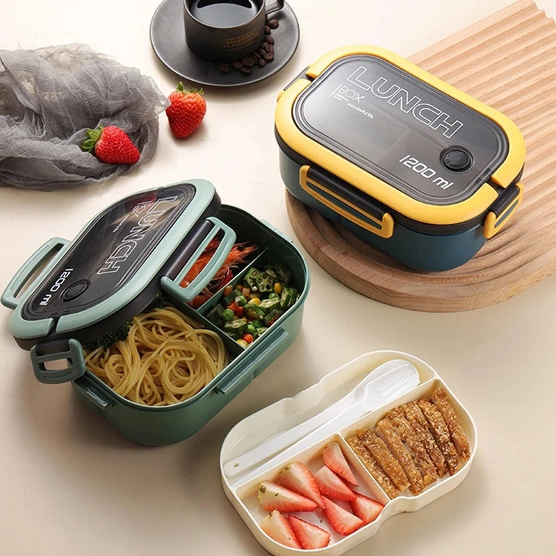 Lunch Box For Kids Compartments Microwae Bento Lunchbox Children Kid School Outdoor Camping Picnic Food Container Portable eprolo