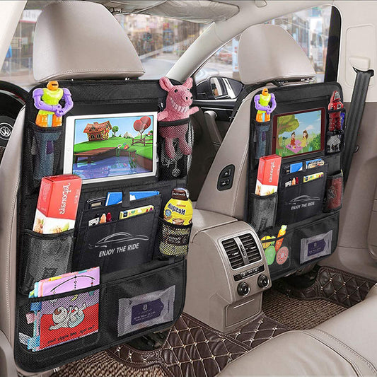 Car Seat Storage Bag Seat Back Hanging Bag Car Supplies Multi Functional Rear Seat Back Anti-Kick Pad Storage Bag eprolo