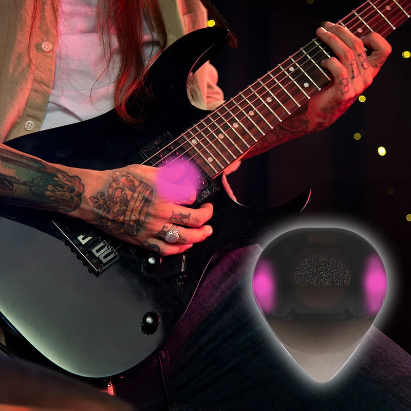 Guitar Touch Luminous Pick with High-Sensitivity LED Light Stringed Instrument Plectrum Non-Slip for Bass Electric Guitarists eprolo