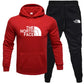 Men's pullover with fleece hoodie sweatshirt set printed casual sports set eprolo