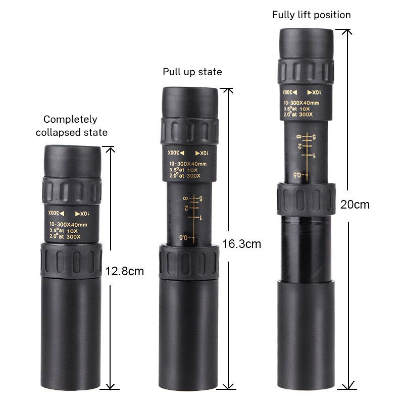 10-30×25 Zoom HD Portable Strong Binoculars Long Range Professional Spyglass Monocular Telescope Low Night Vision for Hunting