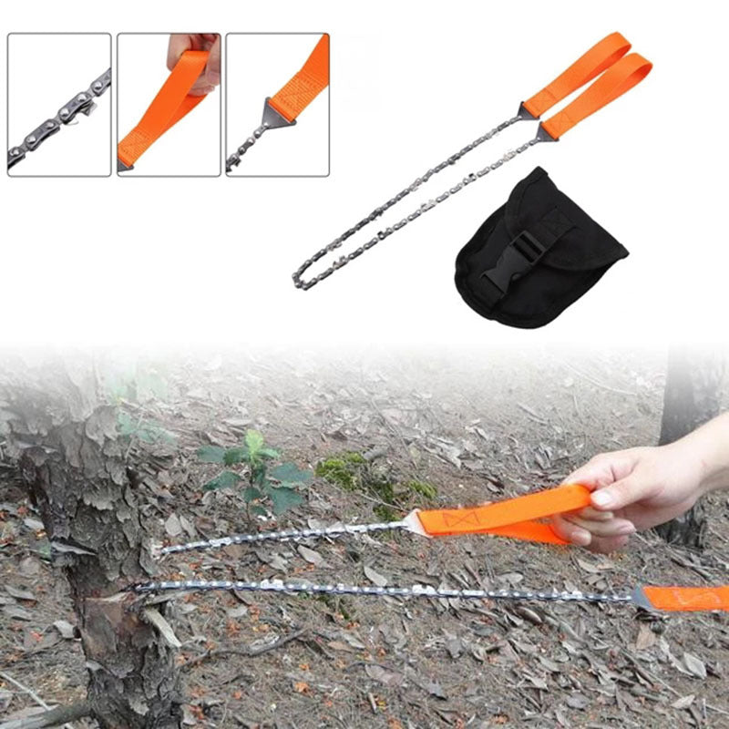 Outdoor hand zipper saw pocket chain saw garden tools 11/16/33 teeth 24 inch portable camping survival wire saw eprolo