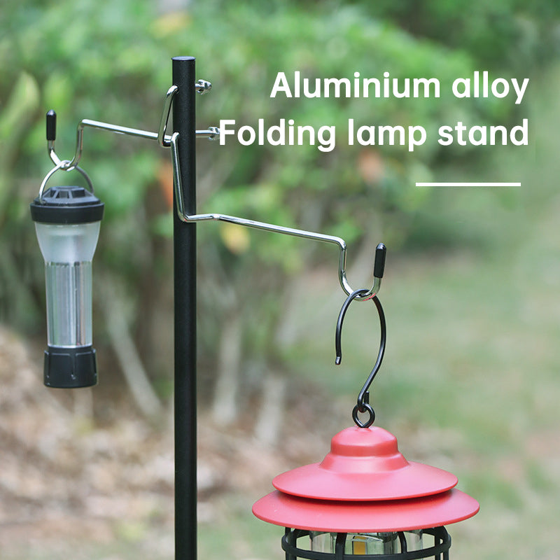 Outdoor Lightweight Aluminum Alloy Portable Camping Lamp Holder Lantern Stand with Storage Bag eprolo