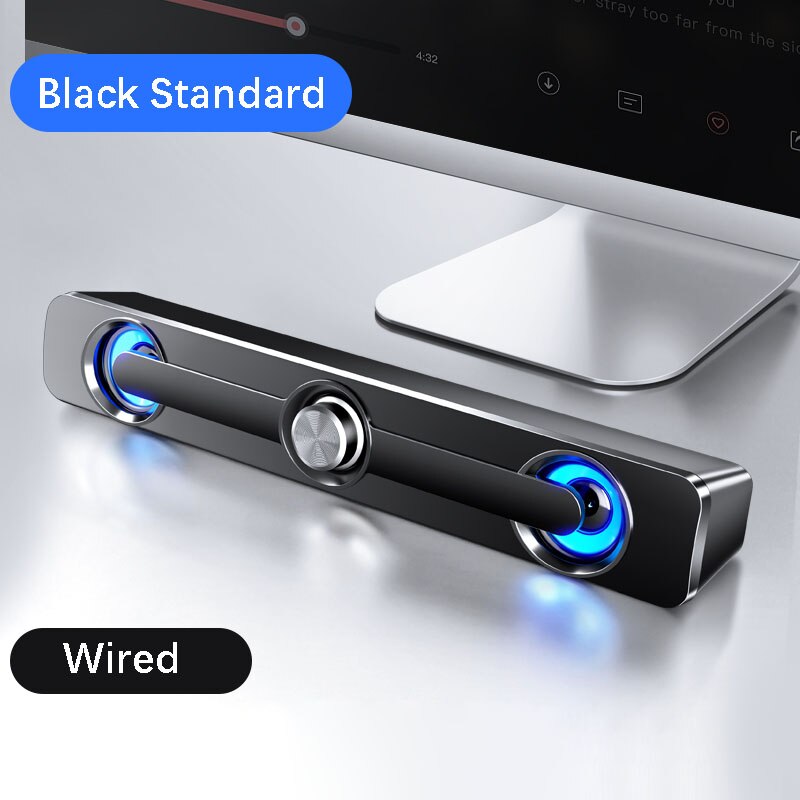 USB Wired Powerful Computer Speaker Bar Stereo Subwoofer Bass speaker Surround Sound Box for PC Laptop phone Tablet MP3 MP4 eprolo