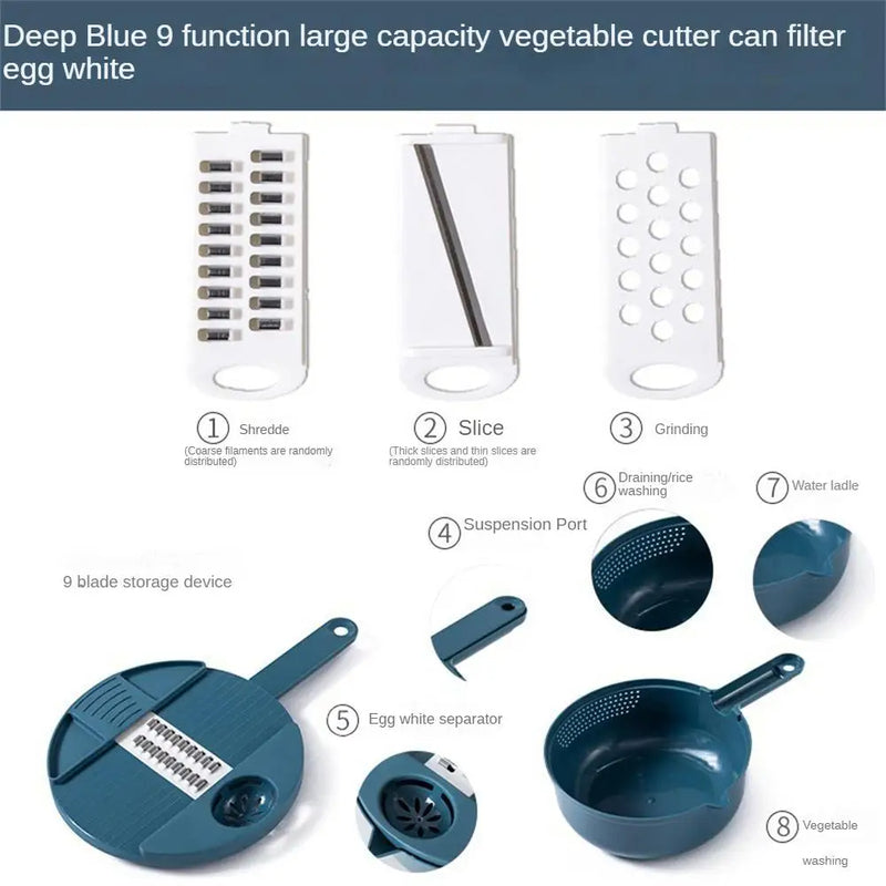 Vegetable Cutter Multifunctional Potato Shredder Household Scraping Radish Grater Slicer with Container Kitchen Gadgets eprolo