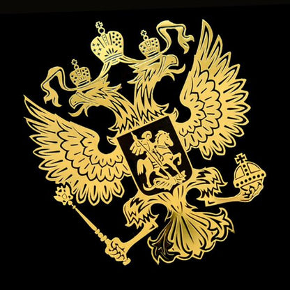 Coat of Arms of Russia Nickel Metal Car Stickers Decals Russian Federation Eagle Emblem for Car Styling Laptop Sticker eprolo