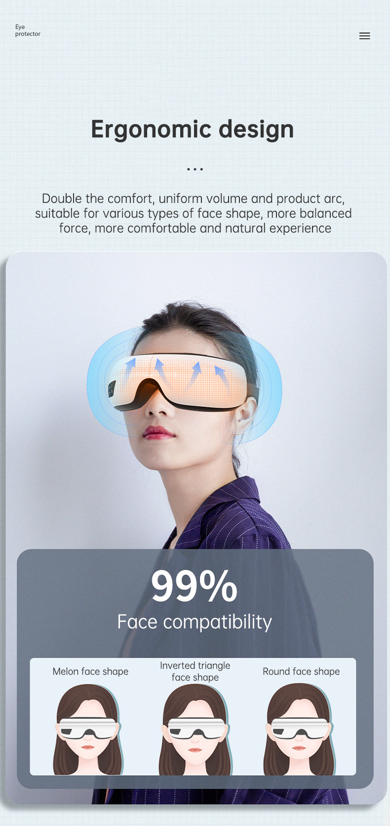 Eye Massager Air Pressure Vibration Eye Protector Bluetooth Eye Massage Relax Migraines Relief Improve Sleep eprolo