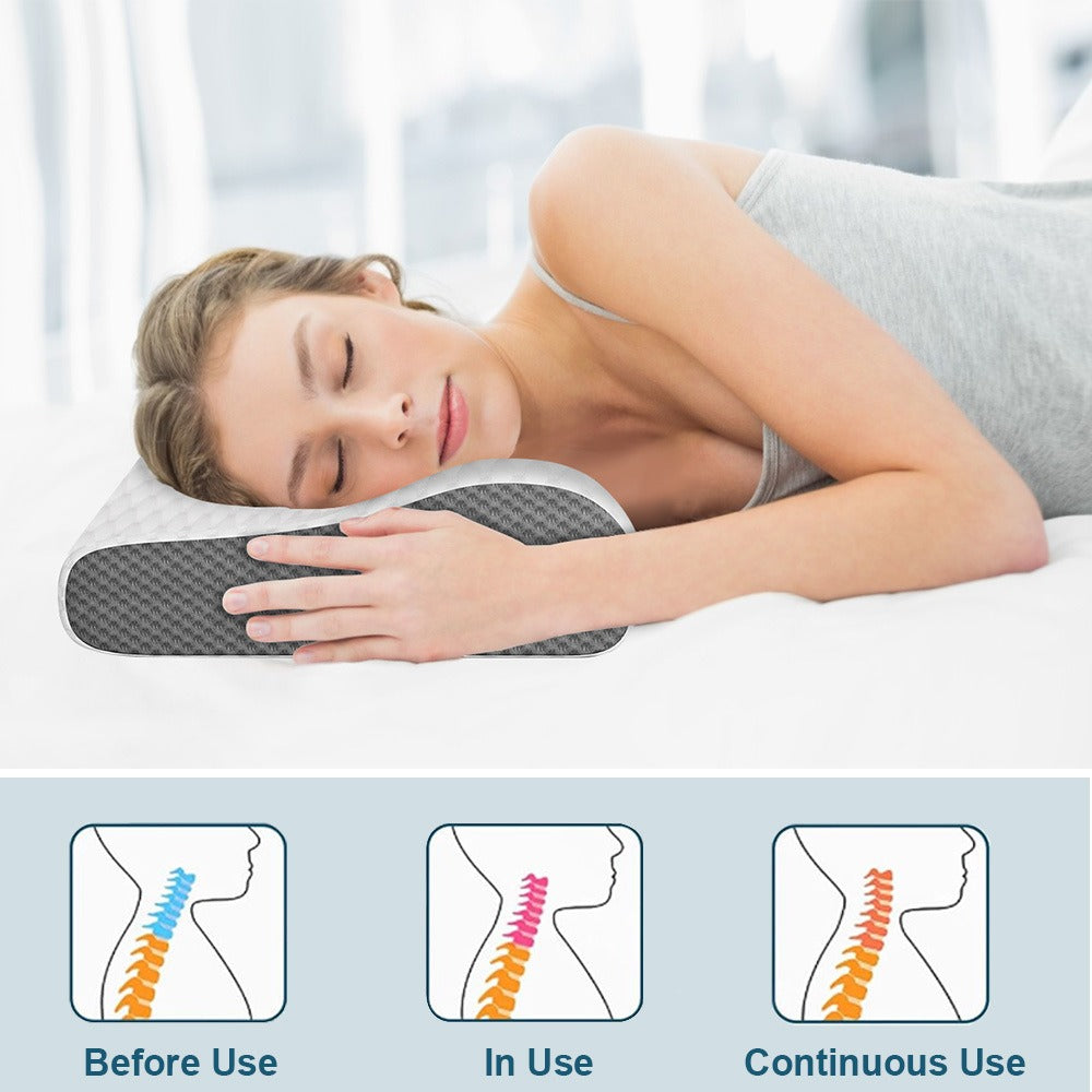 Ergonomic Contour Design Memory Foam Firm Ventilated Gel Foam Pillow for Side Sleepers eprolo