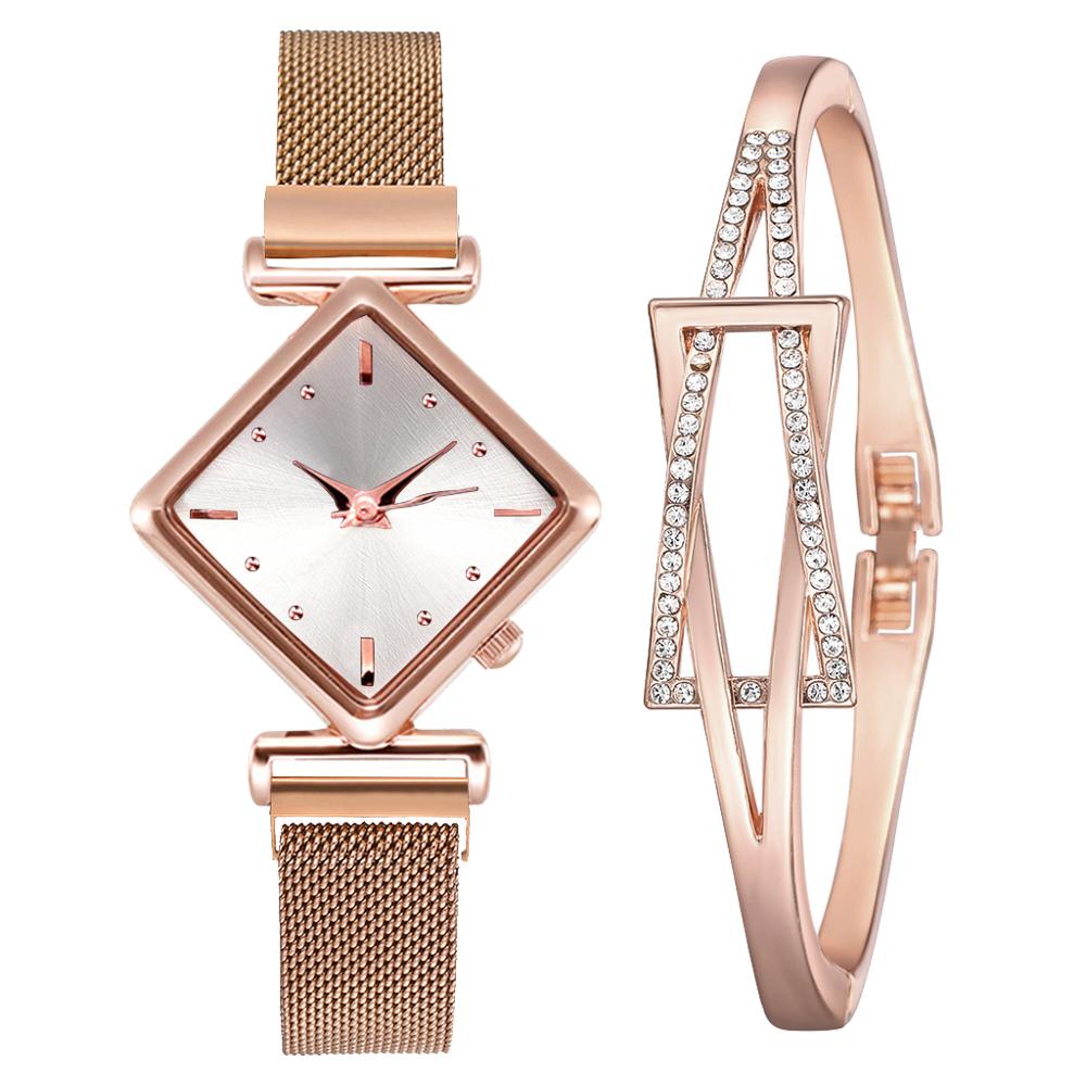 Women Square Watch Luxury Ladies Quartz Magnet Buckle Gradient Color Watches Relogio Feminino For Gift Clock eprolo