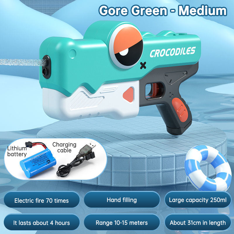 Cute Crocodile Automatic Electric Water Gun Summer Toy Gun Beach Outdoor Water Fight Toys