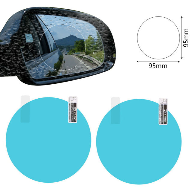 2PCS Car Mirror Window Clear Film Anti Dazzle Car Rearview Mirror Protective Film Waterproof Rainproof Anti Fog Car Sticker eprolo