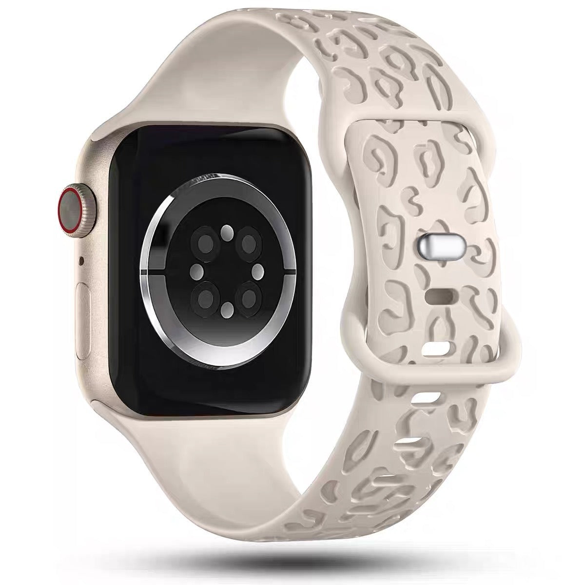 In stock suitable for Apple Watch apple strap with laser engraved embossed silicone large leopard print apple strap eprolo