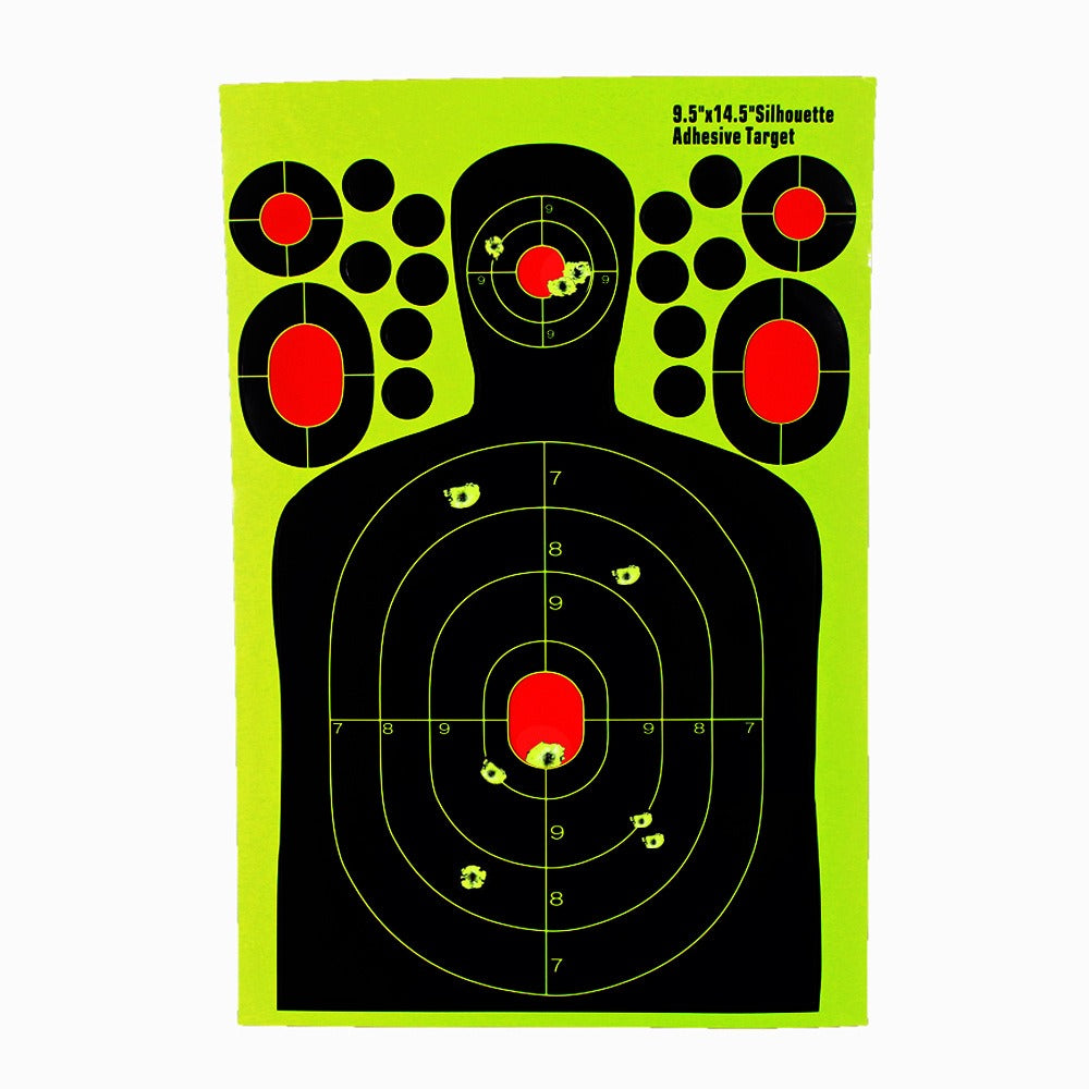 Hunting 9.5*14.5Inch Half-length Humanoid Shooting Target Paper Fluorescent Sticker Hunting Training Target Paper Splash Sticker eprolo