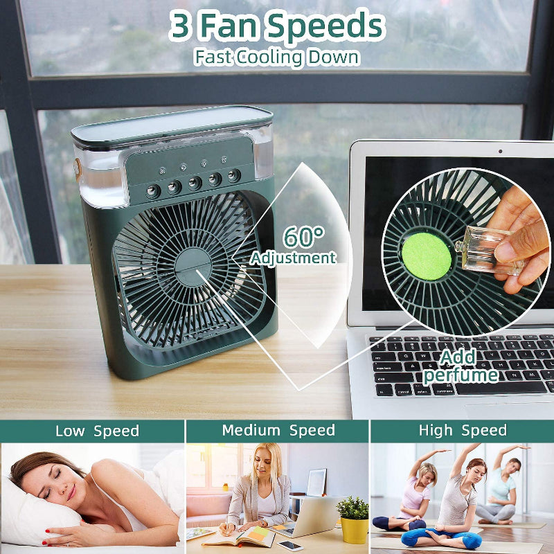 Desktop Electric Fan Air Cooler Water Cooling Spray Fan Portable Air Conditioner USB Humidification Fan Mini Air Humidifier eprolo