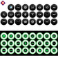 20pcs Universal Branded Silicone Car Door Shock Absorbing Buffers Protector Stickers Bumper, Fluorescent and Blac eprolo