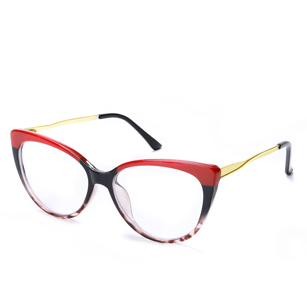 TR90 Anti-Blue Light Cat Eye Retro Glasses Frame New Personality Flat Mirror European And American Metal Trend Glasses Frame eprolo