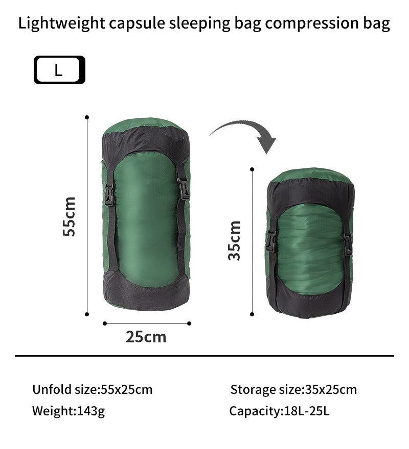 Camping and camping sleeping bag storage bag Lightweight capsule compression bag Travel clothing and miscellaneous storage bag 40D eprolo