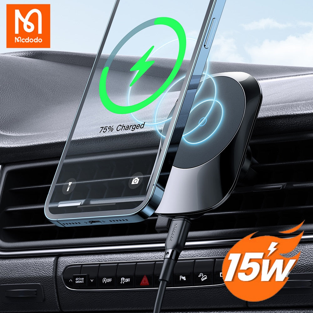 Mcdodo 15W Qi Magnetic Wireless Charger For iphone 12 13 11 Pro Max Wireless Charging Stand Car Phone Holder For Samsung Huawei eprolo