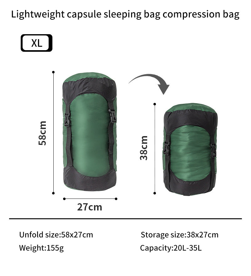 Camping and camping sleeping bag storage bag Lightweight capsule compression bag Travel clothing and miscellaneous storage bag 40D eprolo