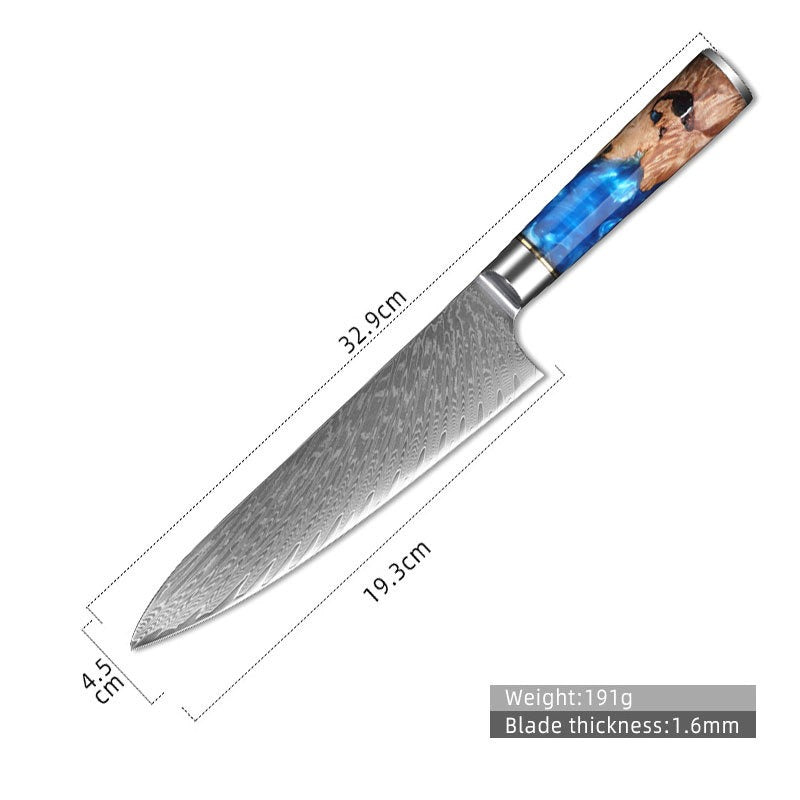 Hot Selling 67 Layers Damascus Steel Kitchen Chef santoku slicing bread cleaver butcher utility paring Knife Set eprolo