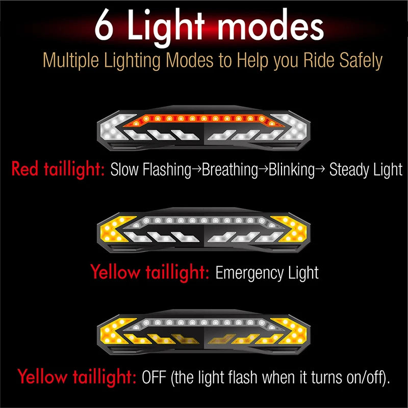 Bike Alarm Tail Light with Turn Signals Multifunctional Waterproof USB Rechargeable  Electric Bell Bicycle Lamp Bike Rear Light eprolo