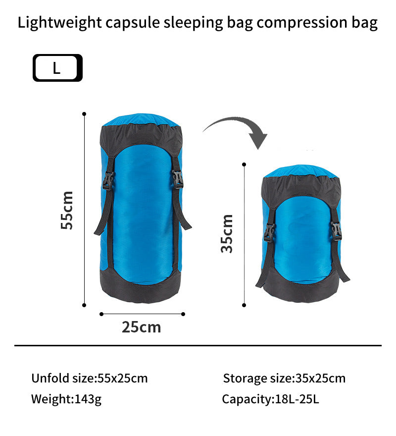 Camping and camping sleeping bag storage bag Lightweight capsule compression bag Travel clothing and miscellaneous storage bag 40D eprolo