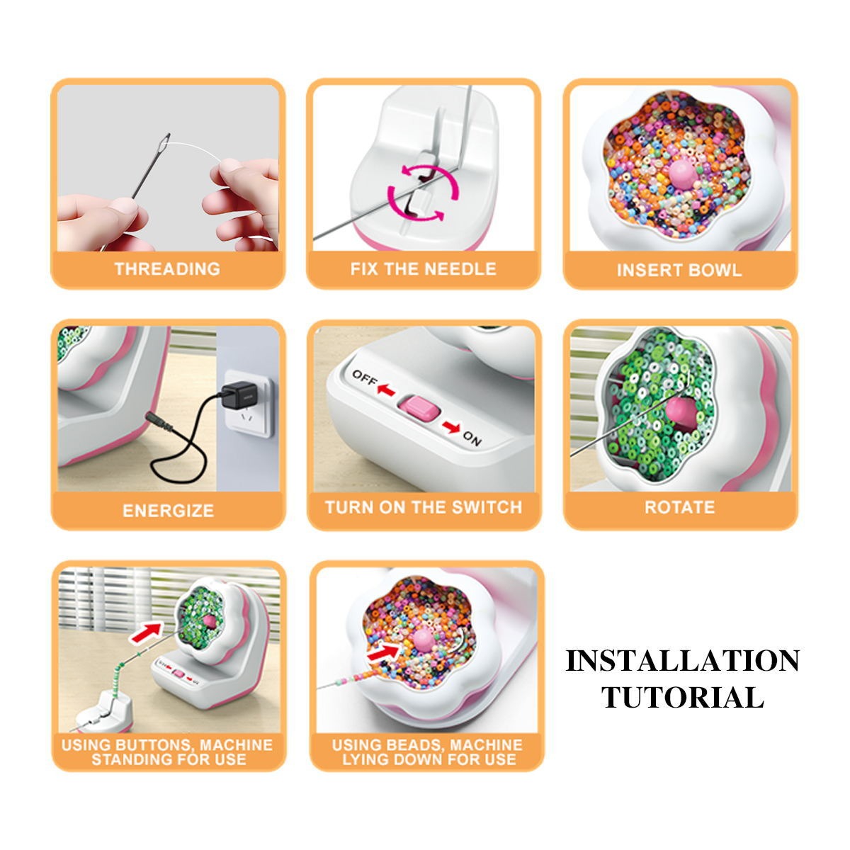 Electric automatic beading machine beading bowl DIY manual beading machine soft ceramic rice bead beading tool beading tool eprolo