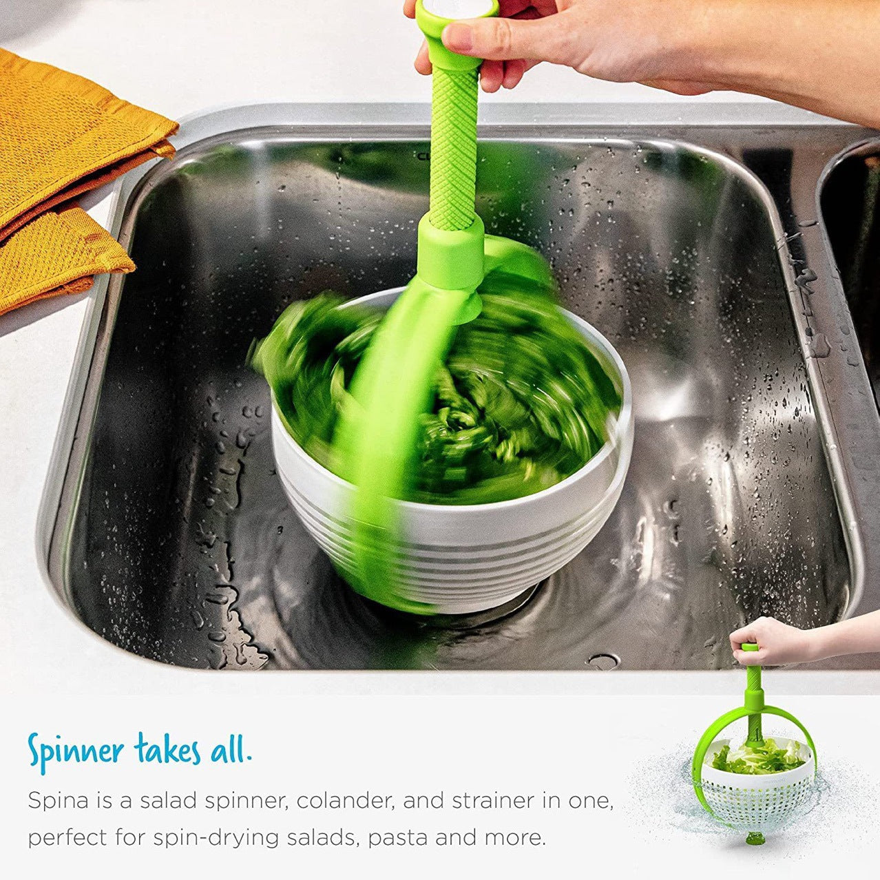 Salad Spinner Salad Rotator Kitchen Vegetable Rotator Vegetable Washing Dehydration Drain Basket eprolo