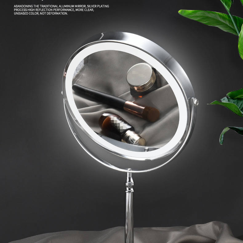 Dual sided 8" USB Wireless 1X&10X Rechargeable Vanity makeup mirror with lights eprolo