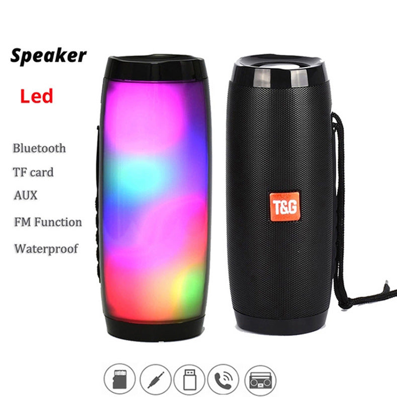 TG157 Colorful Bluetooth Speaker Outdoor Portable Colorful Light Card Creative LED Light Audio eprolo