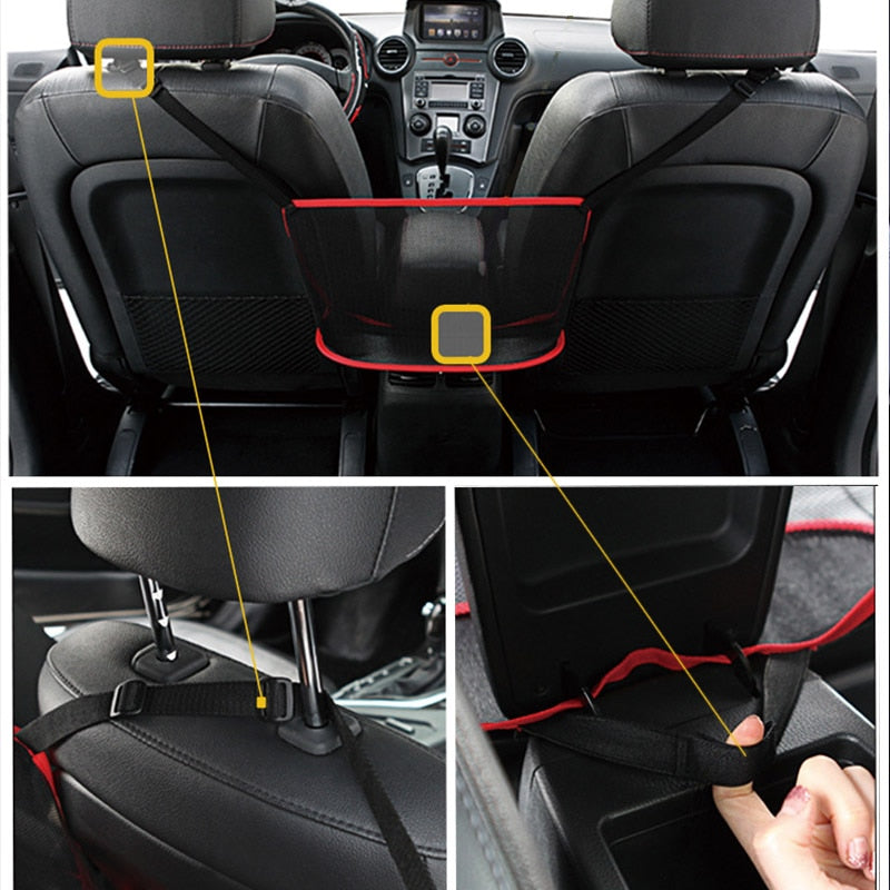 Car Net Pocket Handbag Holder Universal Multifunction Car Organizer Seat Gap Storage Mesh Pocket Interior Accessories eprolo