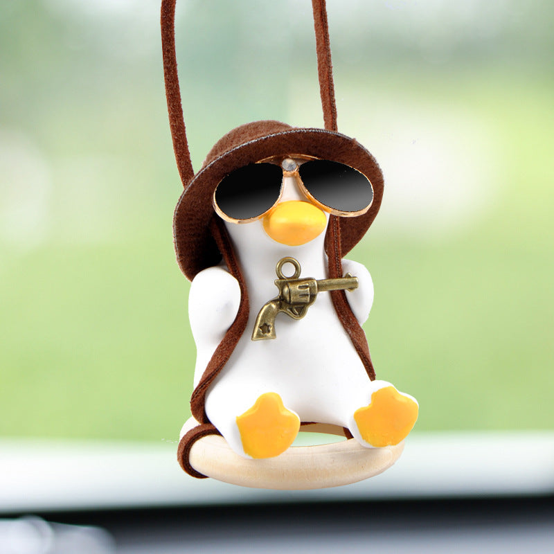 Cute Duck Car Pendant Swinging Autumn Car Rearview Mirror Pendant Pendant Pendant Car Interior Accessories Female Perfume Handmade Duck eprolo