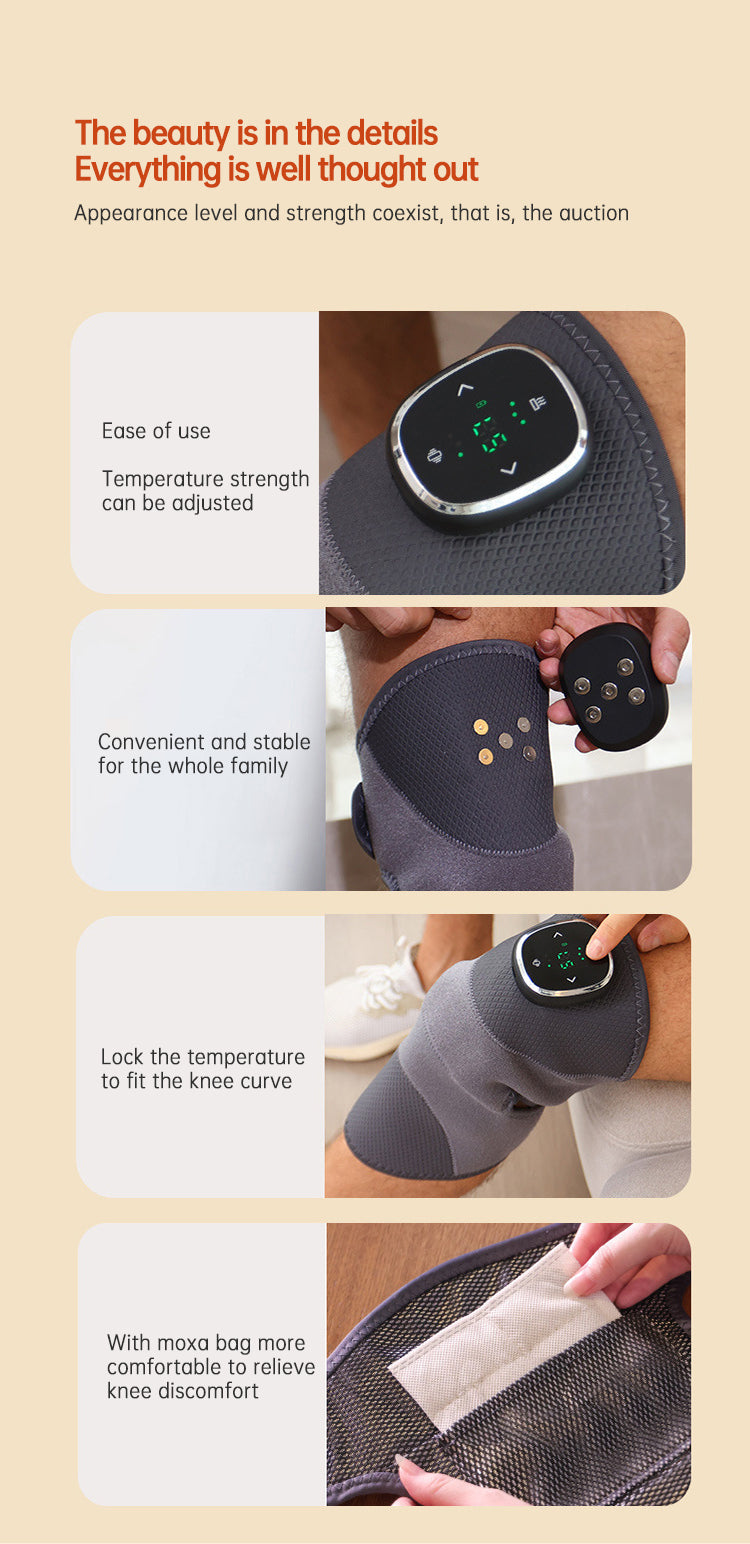 Heated Knee Brace Wrap Pad Dual-use Thermostat Usb Heating Knee Pads For Knee Sprains Strains Arthritis with massage eprolo