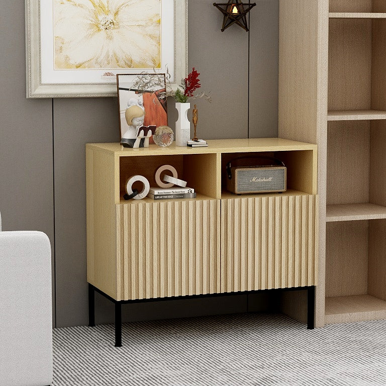 Coffee Bar Cabinet Corner Storage Cabinet  Modern Buffet Sideboard Entertainment Center Storage Cabinet with Doors and Shelves eprolo