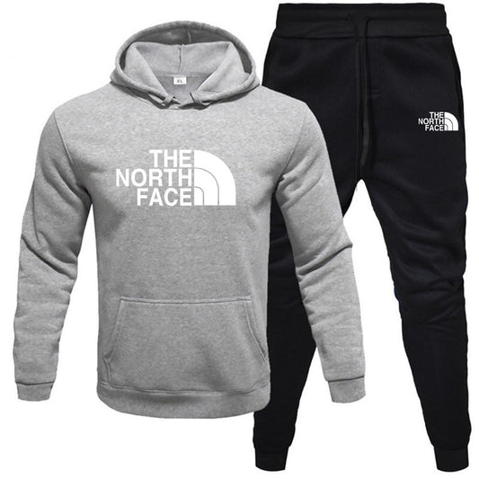 Men's pullover with fleece hoodie sweatshirt set printed casual sports set eprolo