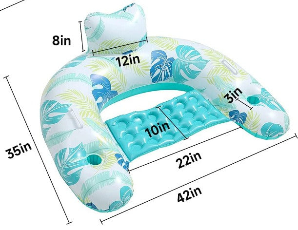 Swimming Pool Inflatable Floating Drainage Floating Bed for Adults and Children Swimming Pool Floating Chair U-Shaped Recliner eprolo