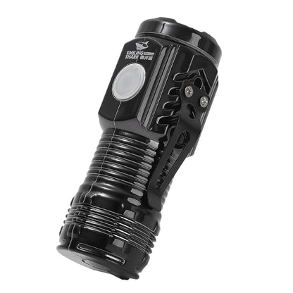 Mini Powerful LED Flashlight USB Rechargeable Strong Light Torch with Three Eye Flashlight Portable Camping Fishing Lantern eprolo