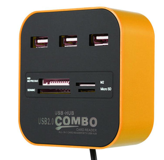 USB HUB Combo All In One USB 2.0 Micro SD High Speed Card Reader 3 Ports Adapter Connector For Tablet PC Computer Laptop eprolo