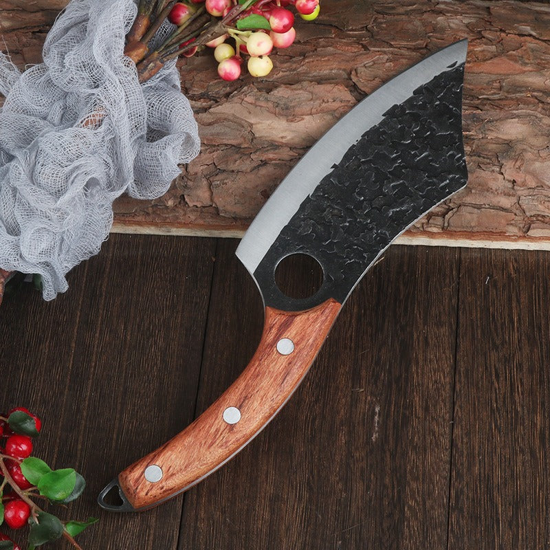 Forged ring kitchen knife butcher boning knife wooden handle high carbon steel household outdoor fish killing beef and sheep cutting butcher knife eprolo