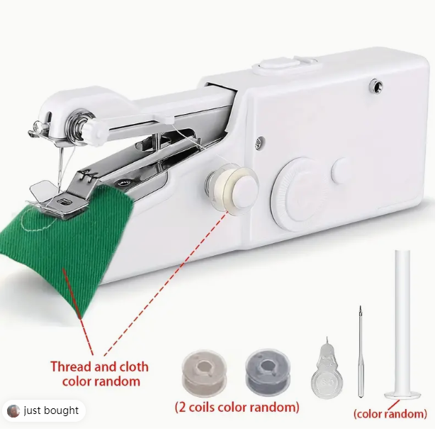 1pc Portable Handheld Sewing Machine - Quick Stitching Tool For Cloth, Clothing And Kids Clothes - 2 Coils Included (Battery Not eprolo