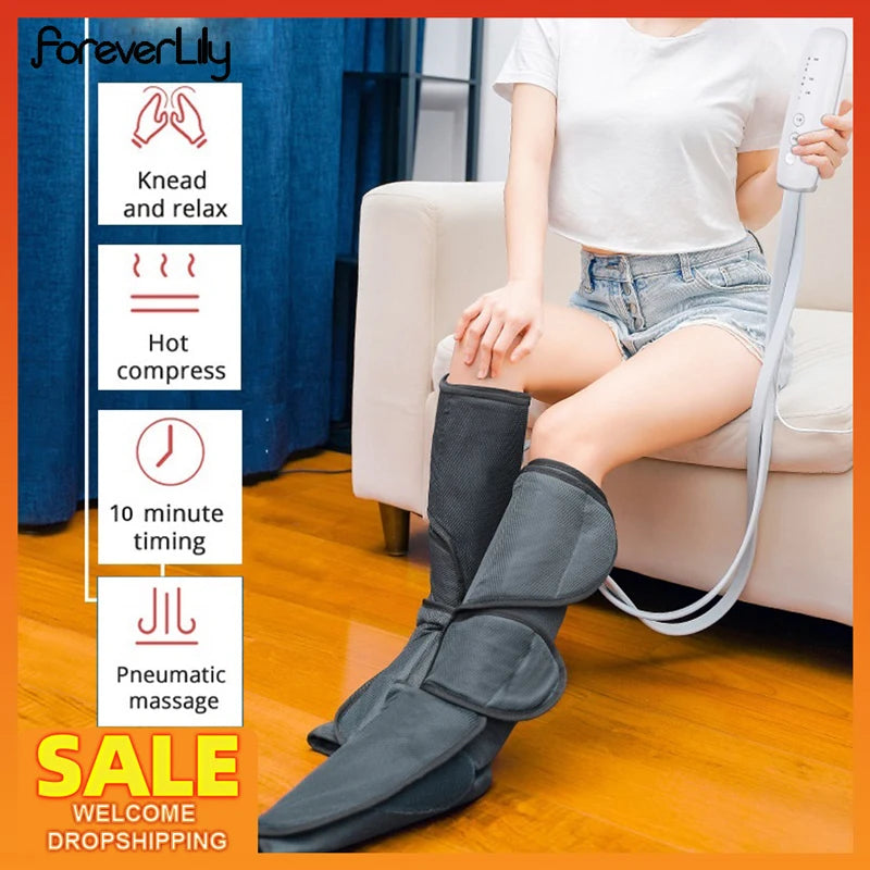 3D Airbags Compression Hot Compress Legs Massager Soothing Kneading Calf Massager Relax Ankle Heel Feet Relive Fatigue Machine eprolo