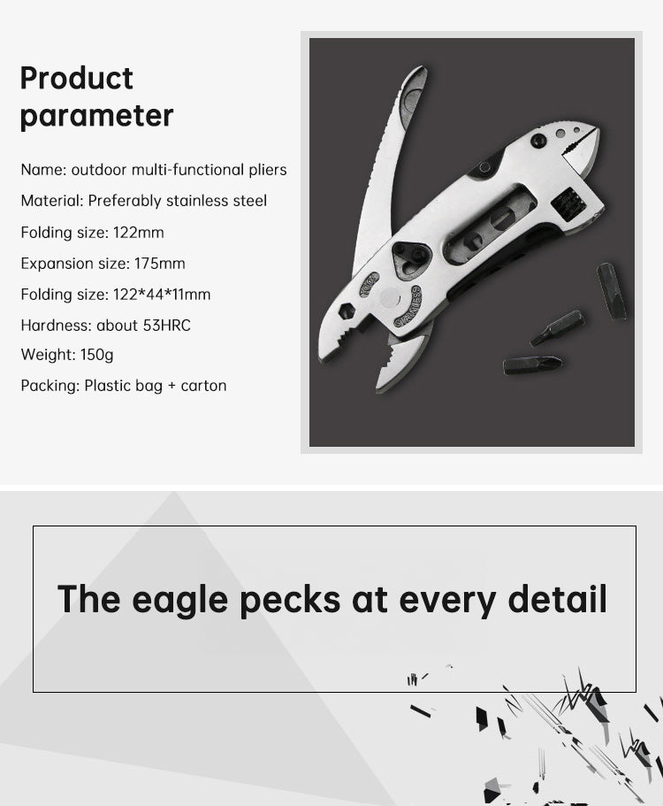 Outdoor camping regular pliers, multi-purpose tool pliers, outdoor wrench tool combination eprolo