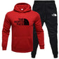 Men's pullover with fleece hoodie sweatshirt set printed casual sports set eprolo