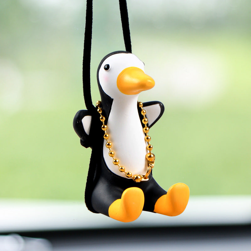 Cute Duck Car Pendant Swinging Autumn Car Rearview Mirror Pendant Pendant Pendant Car Interior Accessories Female Perfume Handmade Duck eprolo