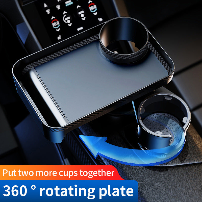 Car 360-Degree Rotating Dinner Plate Car Beverage Coffee Burger Water Cup Small Table Rack eprolo