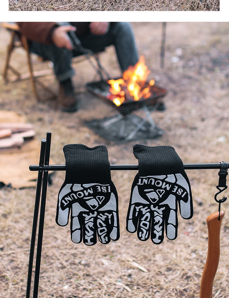 Outdoor 800 degree heat resistant gloves, thermal insulation and anti scald gloves, silicone BBQ barbecue oven thickened gloves eprolo